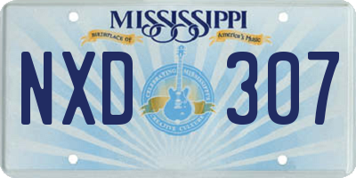 MS license plate NXD307