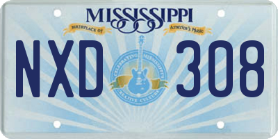 MS license plate NXD308