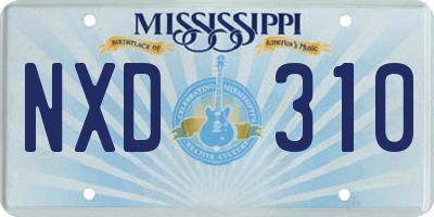 MS license plate NXD310