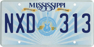 MS license plate NXD313