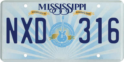 MS license plate NXD316