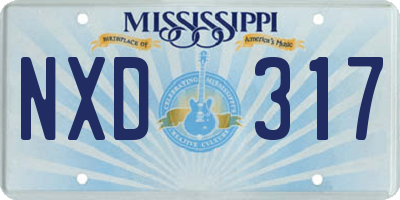 MS license plate NXD317