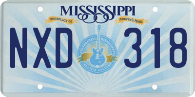MS license plate NXD318