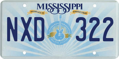MS license plate NXD322