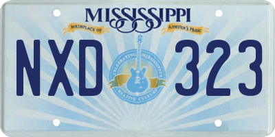 MS license plate NXD323