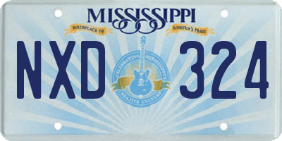 MS license plate NXD324