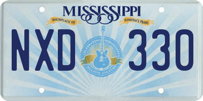 MS license plate NXD330