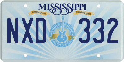 MS license plate NXD332