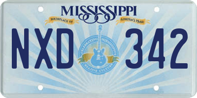 MS license plate NXD342