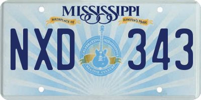 MS license plate NXD343