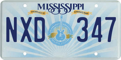 MS license plate NXD347