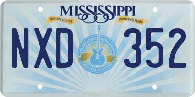MS license plate NXD352