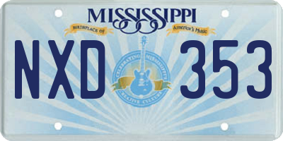 MS license plate NXD353