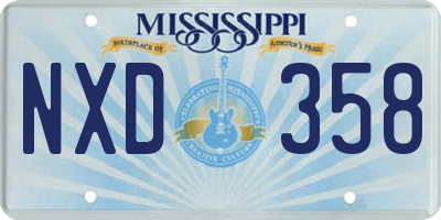 MS license plate NXD358