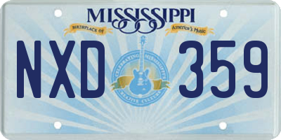 MS license plate NXD359