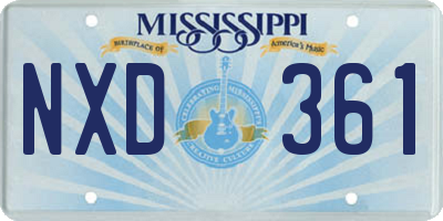 MS license plate NXD361