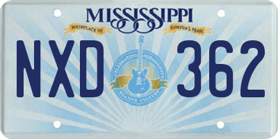 MS license plate NXD362