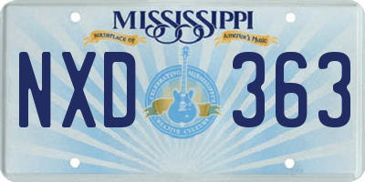 MS license plate NXD363