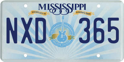 MS license plate NXD365