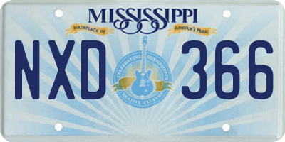 MS license plate NXD366