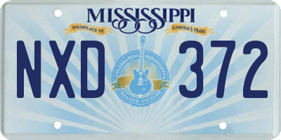 MS license plate NXD372