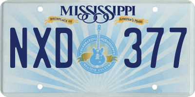 MS license plate NXD377