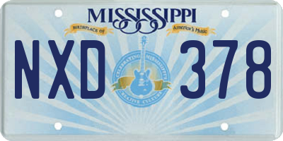 MS license plate NXD378