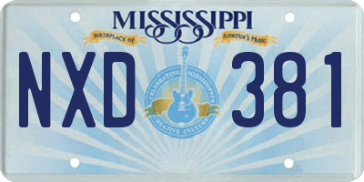 MS license plate NXD381
