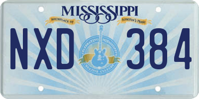 MS license plate NXD384