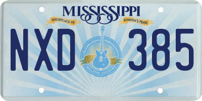 MS license plate NXD385