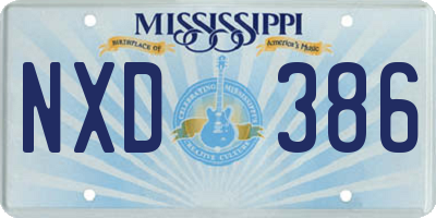 MS license plate NXD386