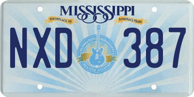 MS license plate NXD387