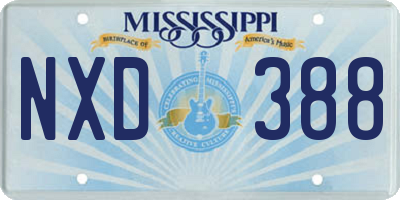 MS license plate NXD388