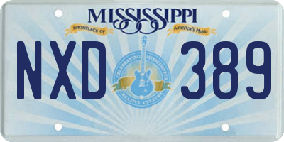 MS license plate NXD389