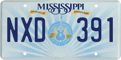 MS license plate NXD391
