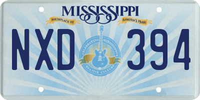 MS license plate NXD394