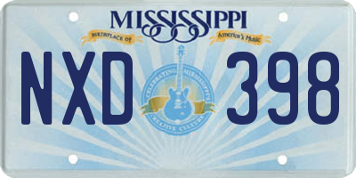 MS license plate NXD398