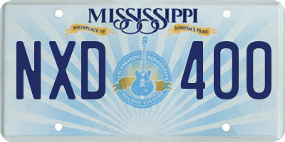 MS license plate NXD400