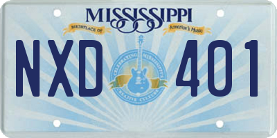 MS license plate NXD401