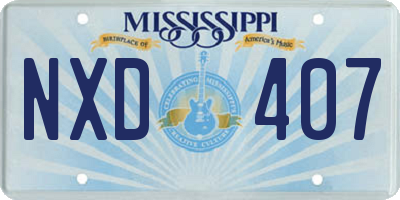 MS license plate NXD407