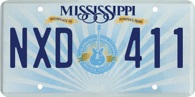MS license plate NXD411
