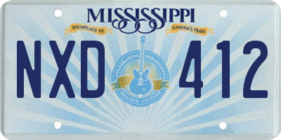 MS license plate NXD412