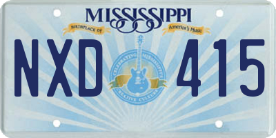 MS license plate NXD415