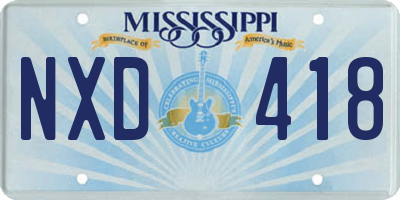 MS license plate NXD418