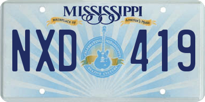 MS license plate NXD419