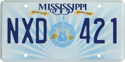 MS license plate NXD421
