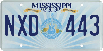 MS license plate NXD443