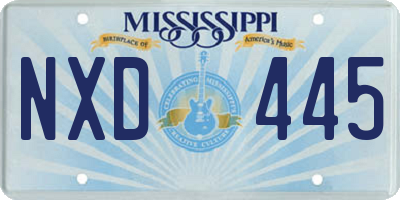 MS license plate NXD445