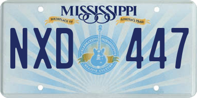 MS license plate NXD447