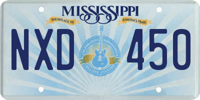 MS license plate NXD450